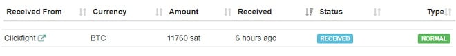 ClickFight Payment Proof